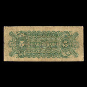 Canada, Traders Bank of Canada, 5 dollars : 2 janvier 1893