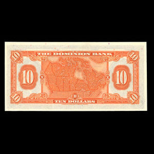 Canada, Dominion Bank, 10 dollars : 2 janvier 1935