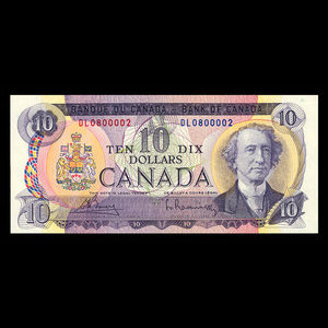 Canada, Banque du Canada, 10 dollars : 1971