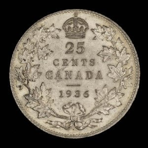 Canada, Georges V, 25 cents : 1937