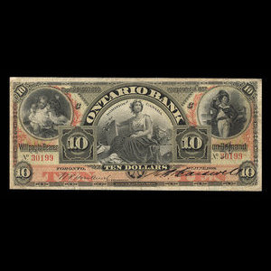 Canada, Ontario Bank, 10 dollars : 1 juin 1888