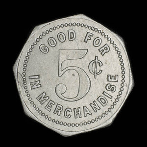 Canada, Compagnie de la Baie d'Hudson, 5 cents : 1882