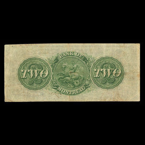 Canada, Banque de Montréal, 2 dollars : 3 janvier 1859