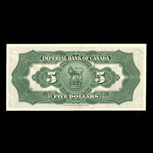 Canada, Imperial Bank of Canada, 5 dollars : 1 novembre 1934