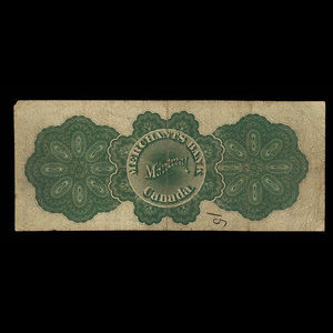 Canada, Merchants Bank (The), 1 dollar : 1 juin 1864