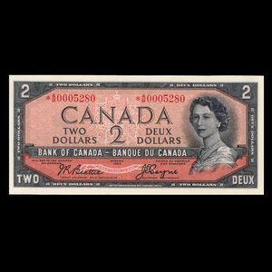 Canada, Banque du Canada, 2 dollars : 1954