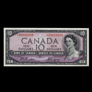 Canada, Banque du Canada, 10 dollars : 1954