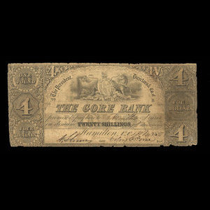 Canada, Gore Bank, 4 dollars : 1 mars 1850