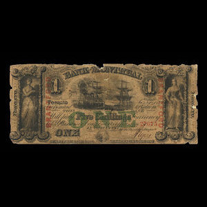 Canada, Banque de Montréal, 1 dollar : 1 janvier 1849