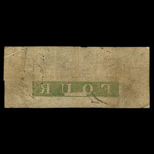 Canada, Commercial Bank of the Midland District, 4 dollars : 2 mai 1854