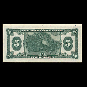 Canada, Dominion Bank, 5 dollars : 2 janvier 1935