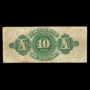 Canada, Federal Bank of Canada, 10 dollars : 1 juillet 1874