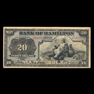 Canada, Bank of Hamilton, 20 dollars : 1 juin 1914