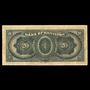 Canada, Bank of Hamilton, 20 dollars : 1 juin 1914