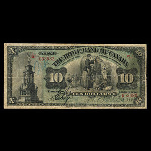 Canada, Home Bank of Canada, 10 dollars : 1 mars 1904