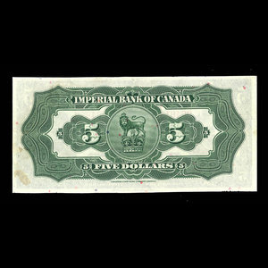 Canada, Imperial Bank of Canada, 5 dollars : 1 novembre 1934