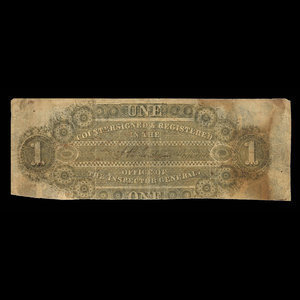 Canada, Molsons Bank, 1 piastre : 1 octobre 1853