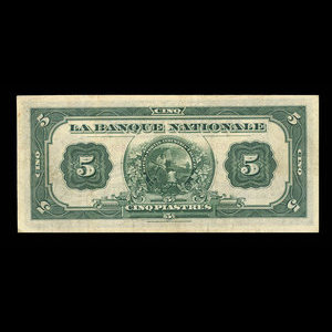 Canada, La Banque Nationale, 5 dollars : 2 novembre 1922