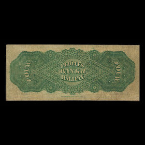 Canada, People's Bank of Halifax, 4 dollars : 1 juillet 1870