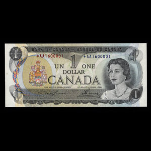 Canada, Banque du Canada, 1 dollar : 1973