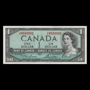 Canada, Banque du Canada, 1 dollar : 1954