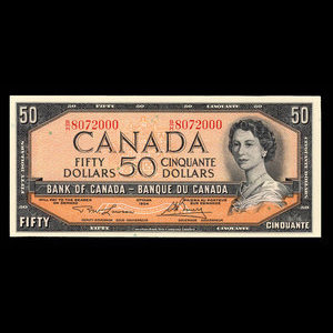 Canada, Banque du Canada, 50 dollars : 1954