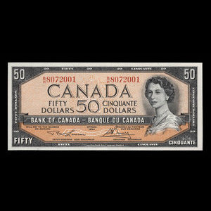 Canada, Banque du Canada, 50 dollars : 1954