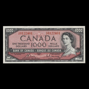 Canada, Banque du Canada, 1,000 dollars : 1954