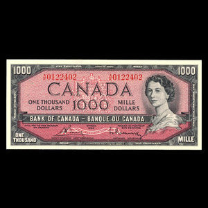 Canada, Banque du Canada, 1,000 dollars : 1954