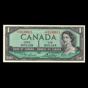 Canada, Banque du Canada, 1 dollar : 1954