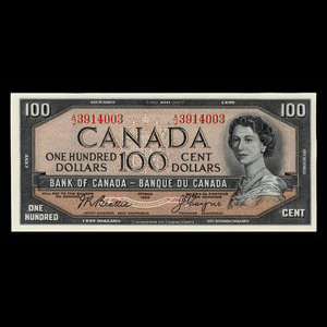 Canada, Banque du Canada, 100 dollars : 1954