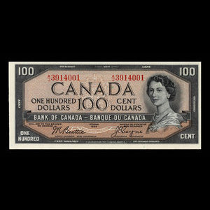 Canada, Banque du Canada, 100 dollars : 1954