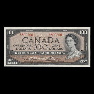 Canada, Banque du Canada, 100 dollars : 1954