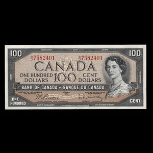 Canada, Banque du Canada, 100 dollars : 1954