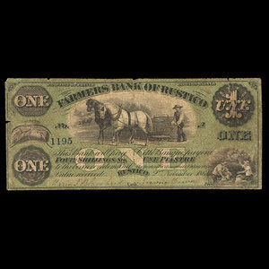 Canada, Farmers Bank of Rustico, 4 shillings : 2 novembre 1864