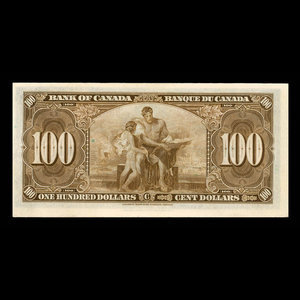 Canada, Banque du Canada, 100 dollars : 2 janvier 1937