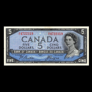 Canada, Banque du Canada, 5 dollars : 1954