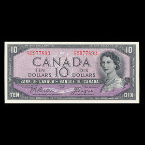 Canada, Banque du Canada, 10 dollars : 1954