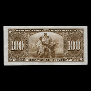 Canada, Banque du Canada, 100 dollars : 2 janvier 1937