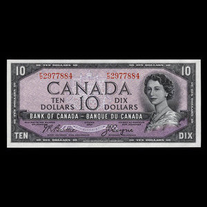 Canada, Banque du Canada, 10 dollars : 1954