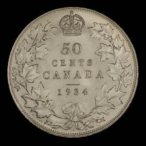 Canada, Georges V, 50 cents : 1934