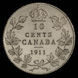 Canada, Georges V, 10 cents : 1911