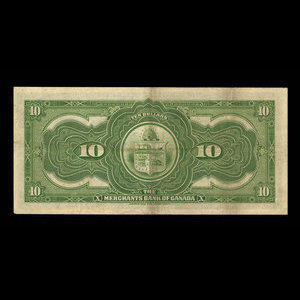 Canada, Merchants Bank of Canada (The), 10 dollars : 3 janvier 1917