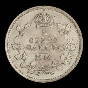 Canada, Georges V, 5 cents : 1916