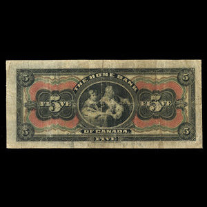 Canada, Home Bank of Canada, 5 dollars : 1 mars 1920