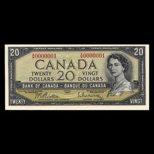 Canada, Banque du Canada, 20 dollars : 1954