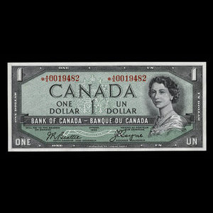 Canada, Banque du Canada, 1 dollar : 1954