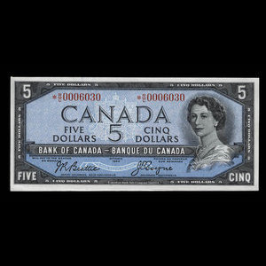 Canada, Banque du Canada, 5 dollars : 1954