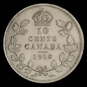 Canada, Georges V, 10 cents : 1918