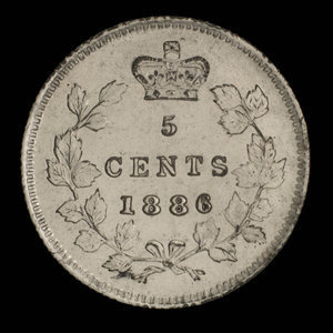 Canada, Victoria, 5 cents : 1886